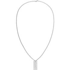 Calvin Klein Halsband Calvin Klein Geometric Grid Pendant Necklace - Silver