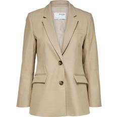 Selected SlfEliana LS Blazer Dress Jacket - Beige