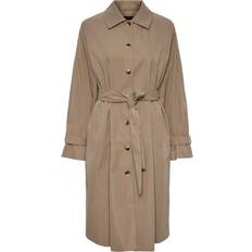 Gabardina - Gris Abrigos Pieces Pcbellen Trenchcoat