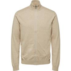 Selected Vesten Selected Berg Full Zip Cardigan - Kelp Beige