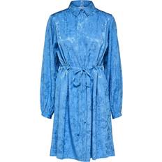 Selected Long Sleeve Shirt Dress - Ultramarine