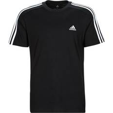 T-Shirts adidas Essentials Single Jersey 3-Stripes T-Shirt - Black/White