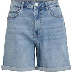 Vila Dam Byxor & Shorts Vila Hög Midja Jeansshorts Blå