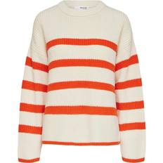 Selected Neulepusero SlfBloomie LS Knit O-neck - Oranssi