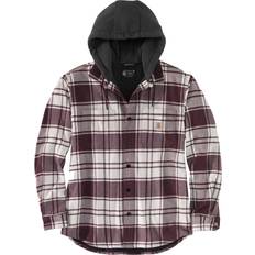 Carhartt Herren Hemden Carhartt Flannel Fleece Lined Hooded Hemd - Weiß