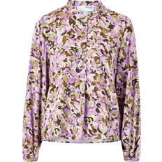 Selected SLFKatrin LS Top - Bluse - Sandshell Print