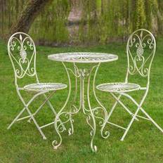 White Bistro Sets Garden & Outdoor Furniture Ascalon Blaisdon Wrought Iron Bistro Set