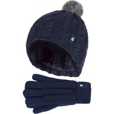 Heat Holders Girl's Glacier Peak Hat & Gloves - Navy