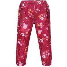 Regatta Childrens/kids Floral Peppa Pig Packaway Waterproof Trousers (berry Pink)