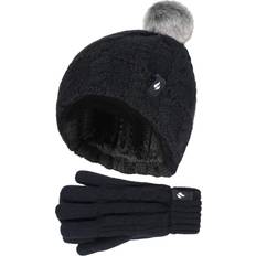 Girl's Glacier Peak Hat & Gloves - Black