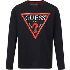 Guess Kid's Millo Triangle Logo T-shirt - Black