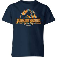 Jurassic Park World Logo Tropical Kid's' T-Shirt Navy