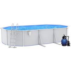 610.0 cm Ovanmark pooler vidaXL Pool with Sand Filter Pump and Ladder 6.1x3.6x1.2m