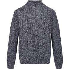Knitted half zip Regatta Mens Kaison Marl Knitted Half Zip Jumper (Navy)