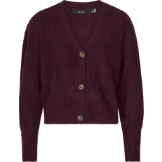 Morado Cárdigans Vero Moda Cárdigan de mujer con cuello de pico Lea - Violet