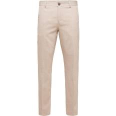 Selected Neil Regular Fit Trousers - Cream/White