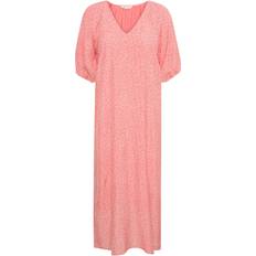 Part Two V-Neck Patterned Dress Rose