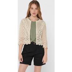 Valkoinen Neuletakit JdY sun 3/4 Cropped Cardigan Knt - Beige