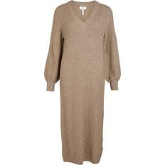 Beige - Strickkleider Object Malena Knitted Dress - Fossil