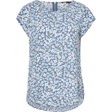 Only Printed Top with Short Sleeves - Blue/Vintage Indigo