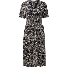 Pieces Women's Pctala SS Midi Dress Noos Bc - Black/AOP