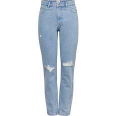 Only Onljagger Life High Mom Jeans - Light Blue Denim