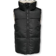 Polyester Padded Vests Kids Only Dynevest Vendbar KogRicky Phantom/Pumice Stone år (146) Vest