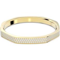 Jewellery Swarovski Dextera bangle, Octagon shape, White, Gold-tone plated