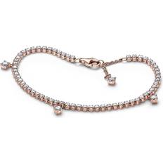 Pandora Sparkling Drops Tennis Bracelet - Rose Gold/Transparent