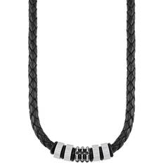 s.Oliver Mens Necklace for men, stainless steel, circle Black One