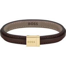 HUGO BOSS Brown Bracelets HUGO BOSS Gents Jewellery Grove Bracelet - Gold/Brown