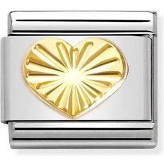 Nomination Classic Gold Heart with Etched Detail Charm