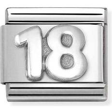 Stainless Steel Charms & Pendants Nomination Composable Classic Link Number 18 Charm - Silver