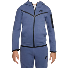 Nike Boy's Sportswear Tech Fleece Full Zip Hoodie - Diffused Blue/Black (CU9223-491)