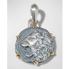 Men - Silver Charms & Pendants David Yurman Men's 17mm Zodiac Amulet Enhancer in Silver & Gold LEO