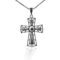 Mens black cross necklace Kelly Herd Mens Outlined Cross Pendant Necklace