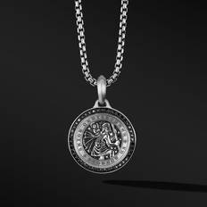 David Yurman Charms & Pendants David Yurman Men's 23.6mm St. Christopher Amulet Enhancer with Black Diamonds BLACK DIAMOND