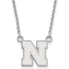 LogoArt Sterling Silver U of Nebraska Initial N Pendant Necklace instock N14030