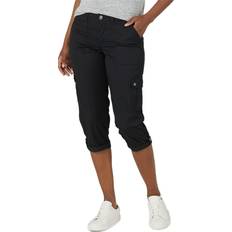 Lee Denim/Jeanstyg Byxor Lee Dam Flex To-Go Cargo-Capribyxor - Svart
