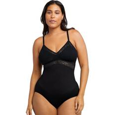 Grey Shapewear & Under Garments Maidenform Tame Your Tummy Lace Bodysuit - Black