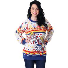 Christmas Sweaters Classic Rainbow Brite Adult Ugly Christmas Sweater Orange/Blue/Red