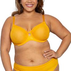 Yellow Bras Curvy Couture All You Mesh Bra Saffron