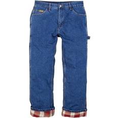 Pants Berne Men's Relaxed Fit Mid-Rise Flannel-Lined Denim Dungarees