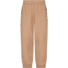 Burberry Check Panel Cotton Blend Jogging Pants - Camel