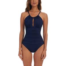 Clothing La Blanca Women's High Neck Keyhole One Piece Swimsuit