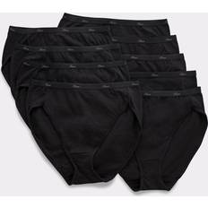 Black Panties Hanes Women's 10pk Cotton Classic Hi-Cut Underwear Black