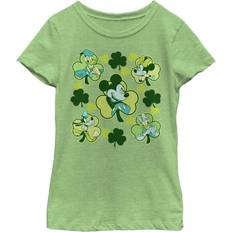 Disney Girl's Mickey & Friends Happy Clover Friends Child T-Shirt Green Apple