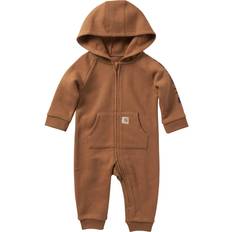 Boys Fleece Overalls Children's Clothing Carhartt Toddlers Long Sleeve Zip-Front Fleece Coveralls - Brown (CM8675-D15)