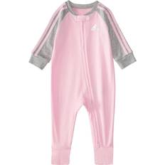 Adidas 1-3M Jumpsuits Adidas Girls' Long Sleeve Zipper Raglan Footie, Clear Pink, Months