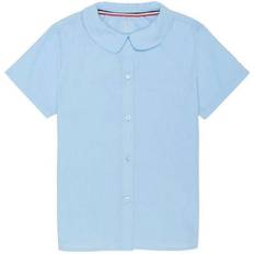 French Toast Girls Short Sleeve Peter Pan Collar Blouse 33155-10.5Plus (blue)